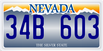 NV license plate 34B603