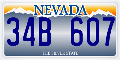 NV license plate 34B607