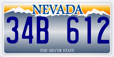 NV license plate 34B612