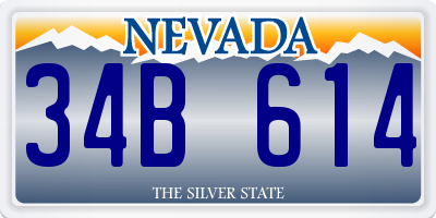 NV license plate 34B614