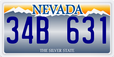 NV license plate 34B631