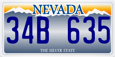 NV license plate 34B635