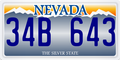 NV license plate 34B643