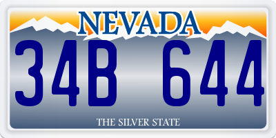 NV license plate 34B644