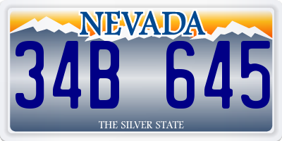 NV license plate 34B645