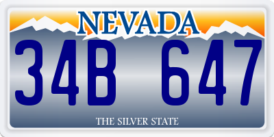 NV license plate 34B647