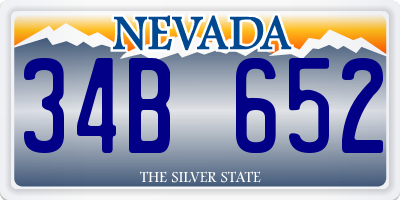NV license plate 34B652
