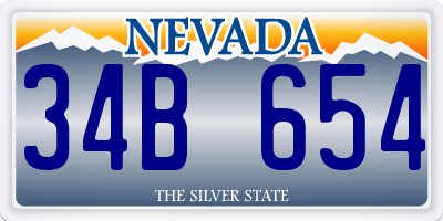 NV license plate 34B654