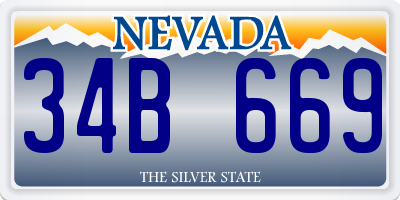 NV license plate 34B669