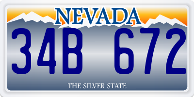 NV license plate 34B672