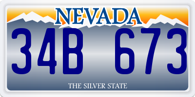 NV license plate 34B673