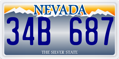 NV license plate 34B687