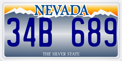 NV license plate 34B689