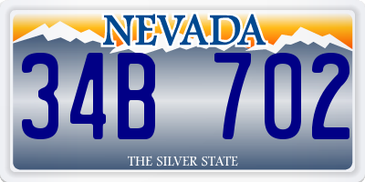 NV license plate 34B702