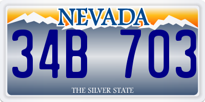 NV license plate 34B703