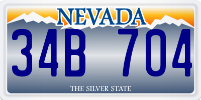 NV license plate 34B704