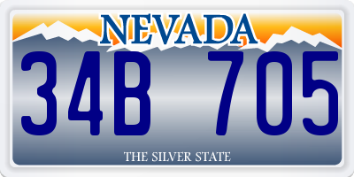 NV license plate 34B705