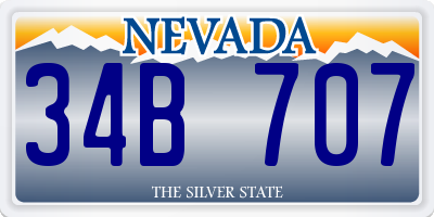 NV license plate 34B707