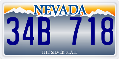 NV license plate 34B718