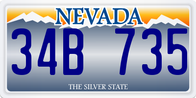 NV license plate 34B735