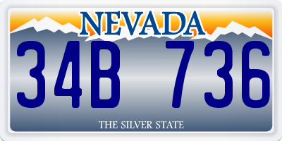 NV license plate 34B736