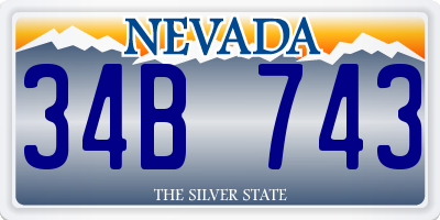 NV license plate 34B743