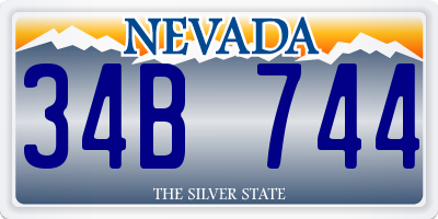 NV license plate 34B744