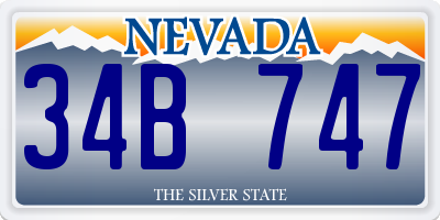 NV license plate 34B747