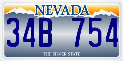 NV license plate 34B754