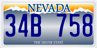 NV license plate 34B758
