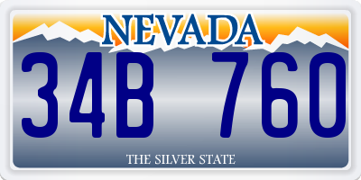 NV license plate 34B760