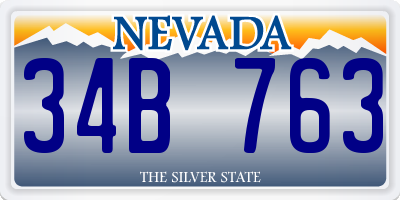 NV license plate 34B763