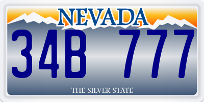 NV license plate 34B777