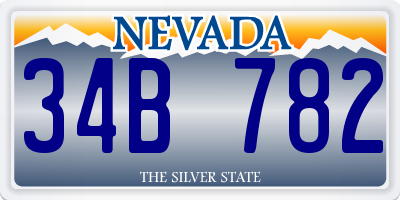 NV license plate 34B782