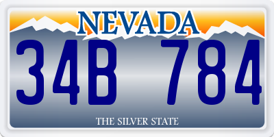 NV license plate 34B784