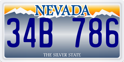 NV license plate 34B786