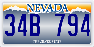 NV license plate 34B794
