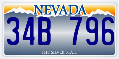 NV license plate 34B796