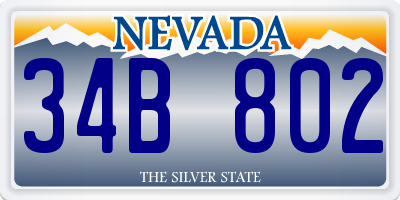 NV license plate 34B802