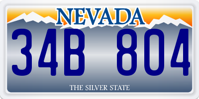 NV license plate 34B804