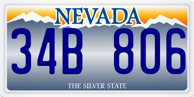 NV license plate 34B806