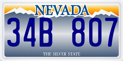 NV license plate 34B807