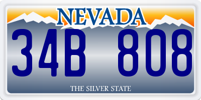 NV license plate 34B808