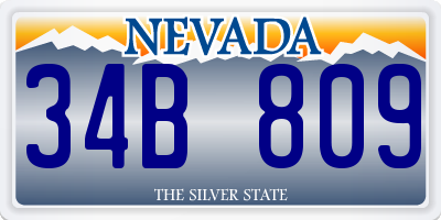 NV license plate 34B809