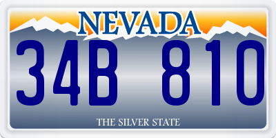 NV license plate 34B810