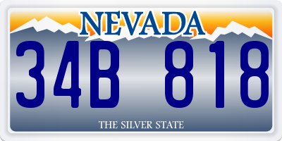 NV license plate 34B818