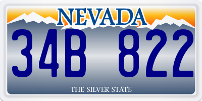 NV license plate 34B822