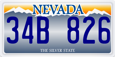 NV license plate 34B826