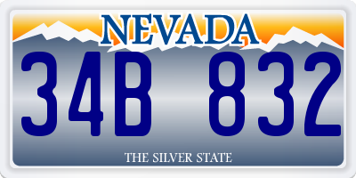 NV license plate 34B832