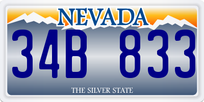 NV license plate 34B833